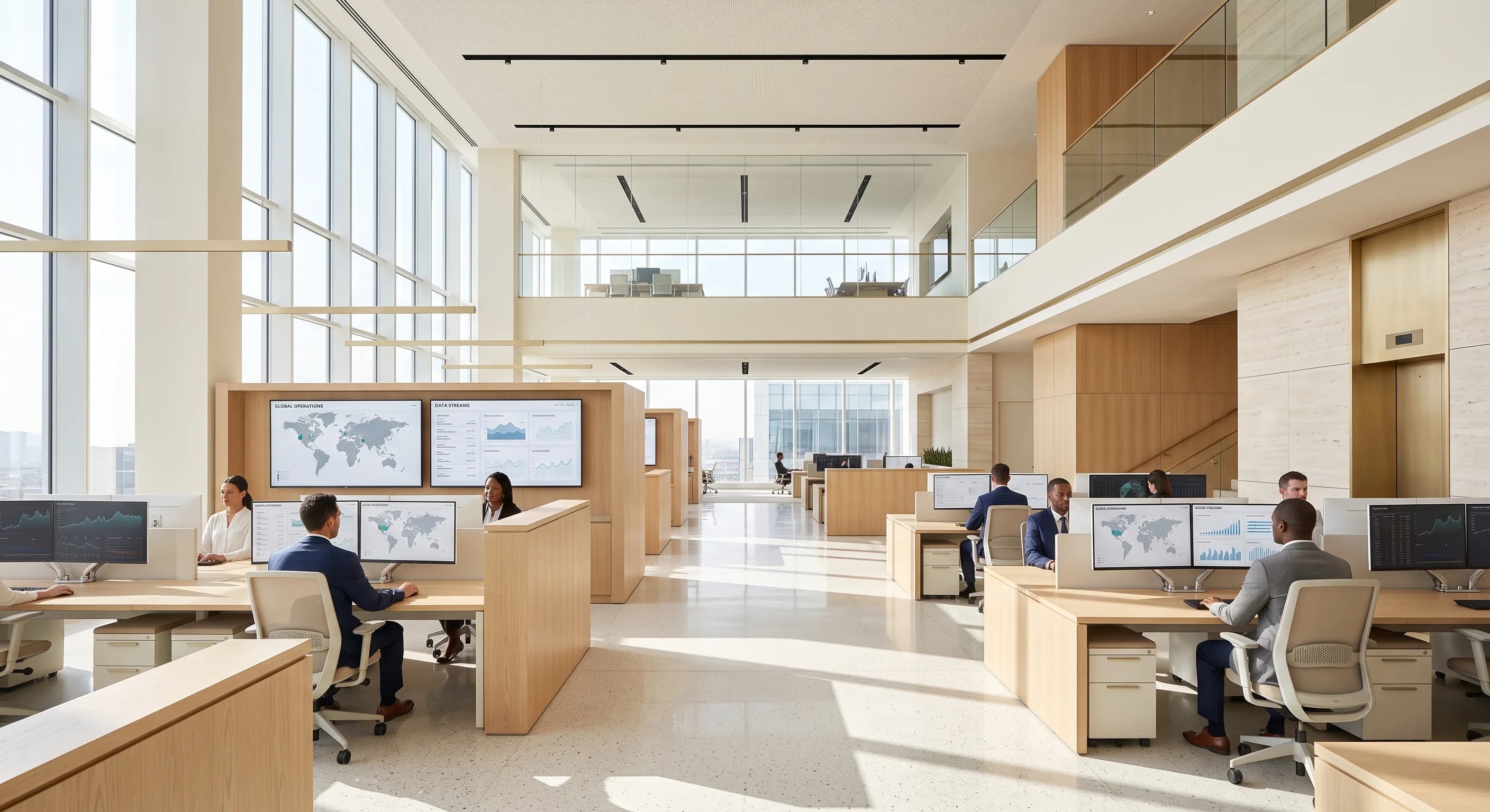 Modern sunlit enterprise operations intelligence center