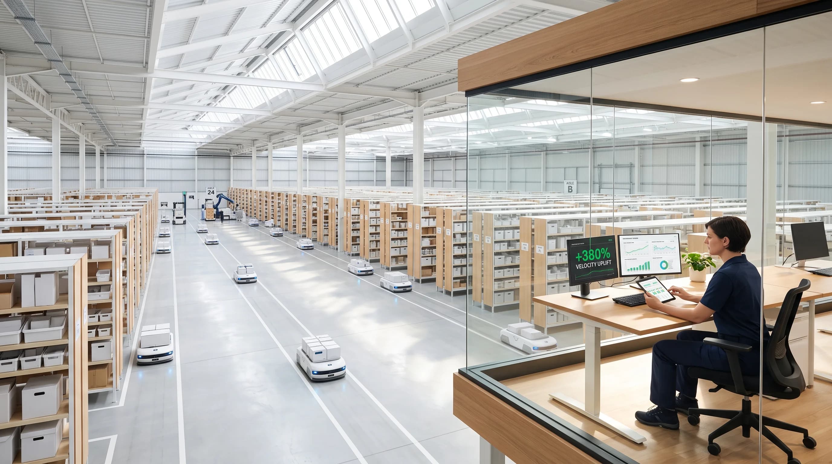 Automated operations velocity hub operating under bright daylight