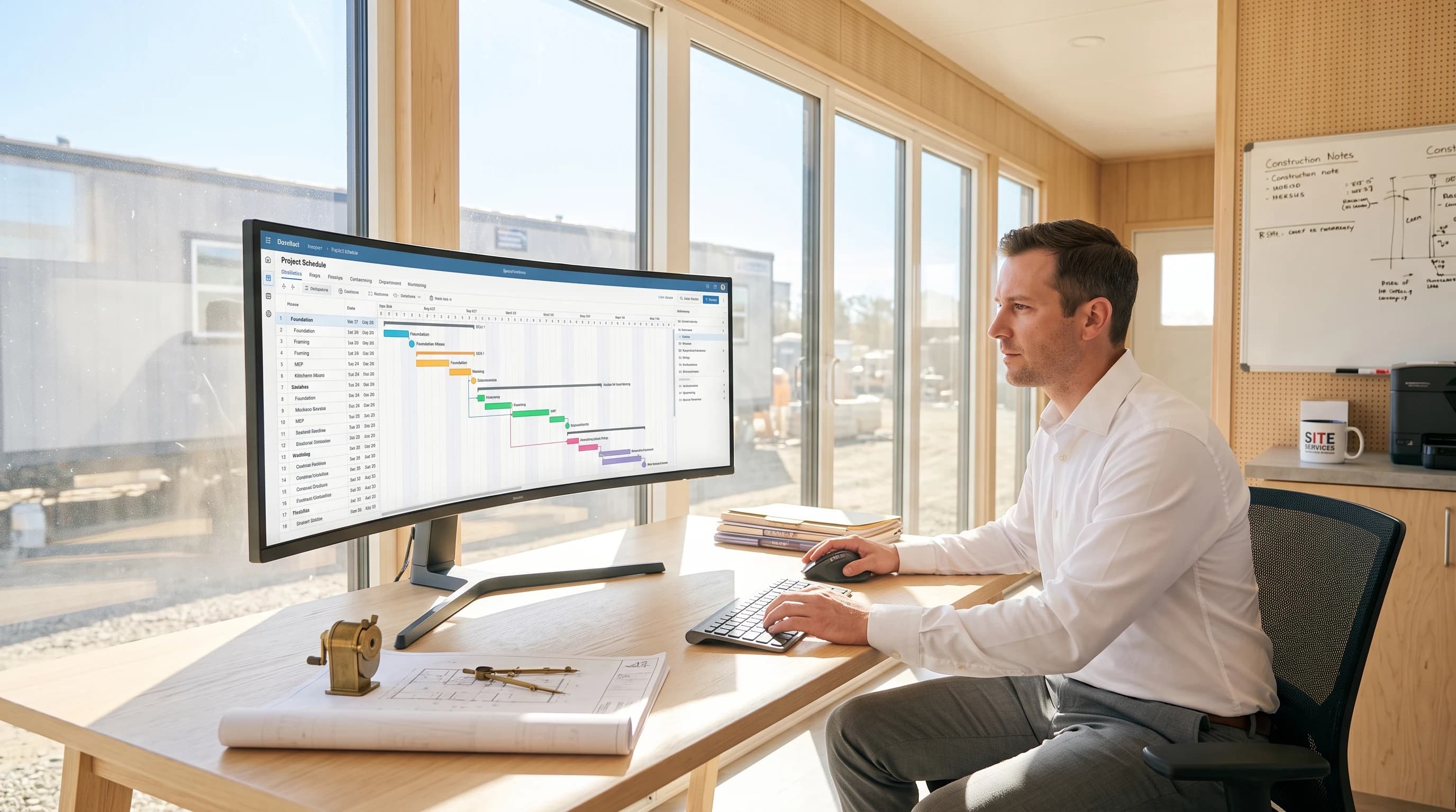 Construction project schedule risk roadmap and milestone forecasting dashboard