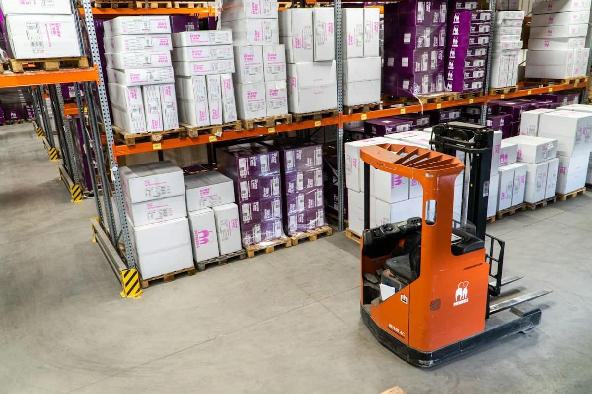 Modern daylight advanced robotic factory line in operation