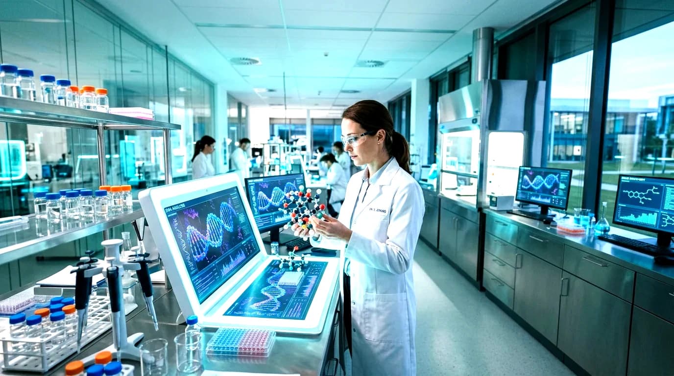 Pharmaceutical and life sciences modern daylight research laboratory