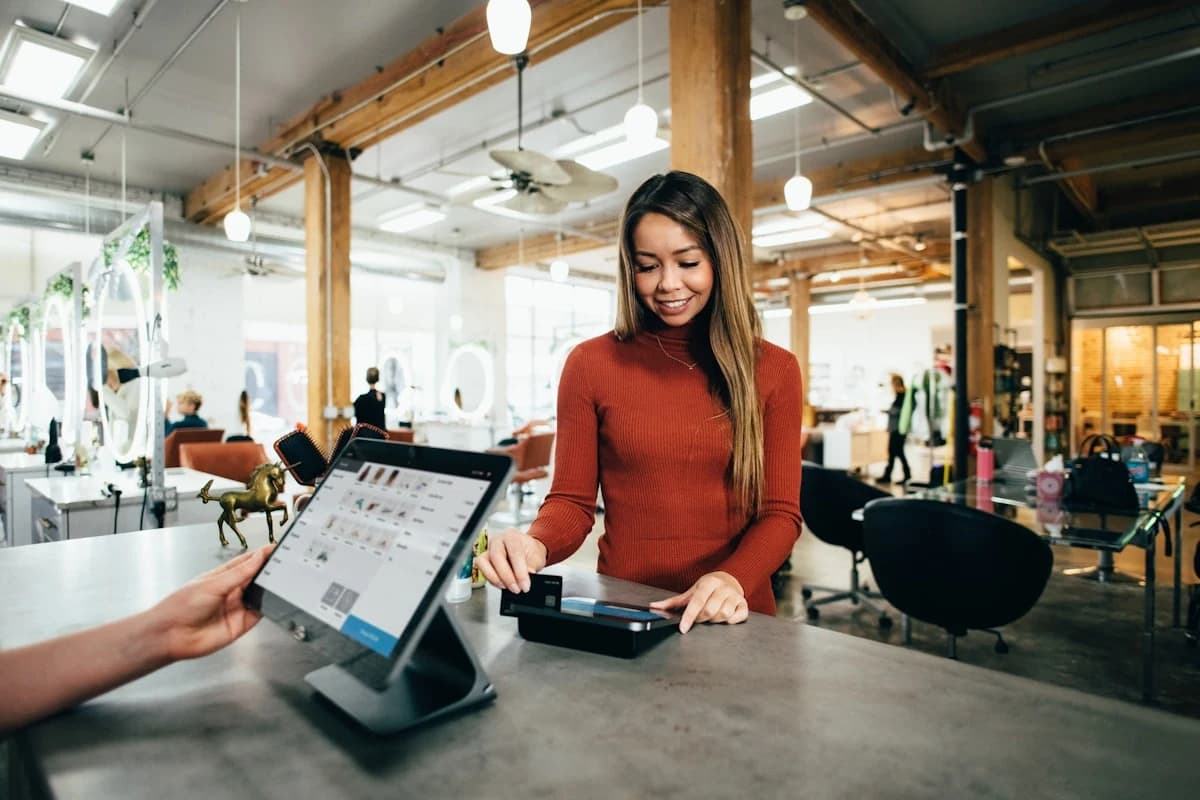 Modern daylight retail checkout experience with AI POS and omnichannel operations